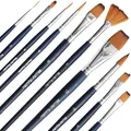 10x Premium Nylon Malpinsel Größe Pinsel 000–12 Aquarellpinsel Künstlerpinsel