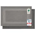 Komfortec 2er Badvorleger aus 100% Baumwolle, 600 GSM, Duschvorleger, Waschbar, Badteppich, Saugfähig, Frottee, 50x70 cm, Anthrazit Grau/Hellgrau