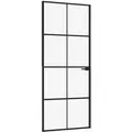 vidaXL Innentür Schwarz 83x201,5 cm Hartglas und Aluminium Schlank 153663