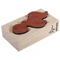 Rayher Stempel Holz "Einladung", 4 x 7 cm, Holzstempel Einladung, zum Gestalten von Karten, Umschlägen, Geschenken, Butterer Stempel, 28457000