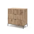 Vicco Kommode Eliza, Viking Oak, 80 x 81.2 cm mit 3 Schubladen, zur Aufbewahrung und Organisation im Wohn- oder Schlafzimmer