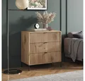 Vicco Kommode Eliza, Viking Oak, 80 x 81.2 cm mit 3 Schubladen (1 St)