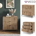 Kommode Eliza Viking Oak 80 x 81,2 cm mit 3 Schubladen Vicco