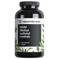 natural elements MSM Kapseln – 365 Kapseln – 1600mg Methylsulfonylmethan (MSM) Pulver pro Tagesdosis