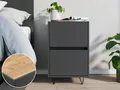 Magnolia Home Nachttisch Nachttisch Yako 40cm 2 SoftClose stehend Grafit & Eiche Top