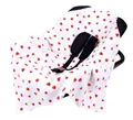 Babylux Einschlagdecke für Babyschale Autositz 80x80 cm – Sommer Babydecke aus Musselin Baumwolle – Atmungsaktiv, mit Gurtschlitzen (D9 Erdbeeren)
