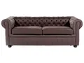 Klassisches Sofa in englischem Stil Echtleder braun Chesterfield