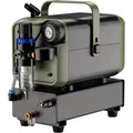 Wiltec Airbrush Kompressor Hs-679f 1/6 Ps, Druckluftkompressor 28 L/min Luftzufuhr, Kompressor Für Airbrush-pistole Mit Halterung, Luftkompressor Mit Druckmesser Für Airbrush-design