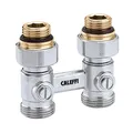 Caleffi Hahnblock 1/2" x 3/4" Durchgang gerade Doppel Heizkörper Anschluß