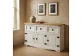 CARO-Möbel Sideboard CAMPO, Sideboard Kommode Highboard Möbel Kiefer massiv weiß Buffetschrank
