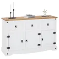 Sideboard Kommode Highboard Möbel Kiefer massiv weiß Buffetschrank