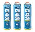GLORIA Gaskartuschen 3 x 600ml | Ideal für GLORIA Thermoflamm Unkrautbrenner & Abflammgerät | 70 % Butan, 30 % Propan | 30 % längere Brenndauer | Schraubkartusche für Camping, Gaskocher & Gasbrenner