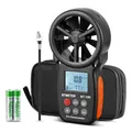 BTMETER BT-100 Windmesser Windmessgerät, Digitales Anemometer mit Temperatur(℃/℉), 5 Einheiten für HVAC-Lüftungen, Drohnenflug Schießen, Surfen