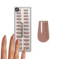 ®  Soft Gel Press On Nails 30er Set, Espresso Coffin Form, Nude Nägel zum Auf...