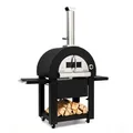 Klarstein Diavolo Napoletana Pizzaofen - Outdoor-Ofen mit Pizzastein, Befeuerung mit Holz oder Kohle, eingebautes Thermometer, Temperaturanzeige bi... - Schwarz