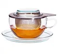 Tea Time S Jumbotasse mit Untertasse und Edelstahlfilter Trendglas Jena 0,4 L