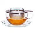Trendglas Jena Teesieb Teetasse Untersetz Dauerfilter Teeglas Edelstahl Set