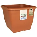 Heimwerkercenter Blumentopf MePla Blumentopf Quadrat 23x23 cm, Terrakotta, wetterfester Kunstoff orange 23 cm x 18 cm x 23 cm