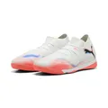 Puma Unisex Future 8 Match It-Fußballschuh, Puma Weiß, Puma Schwarz, leuchtendes Rot, 40.5 EU