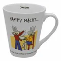 Jacbos Kaffeebecher HAPPY MACHT�n, Kaffeetasse, Kaffee Becher, Porzellan, 250 ml