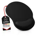 wortek Mauspad mit Gelkissen aus Memoryschaum – 23x26cm - Mousepad mit Handauflage Mouse Pad - Ergonomisches Mauspad mit Handauflage - Handballenauflage Maus Pad für schonende Haltung - Schwarz