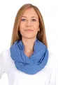 Weicher und leichter Damen Loop Schal Uni Farben Rundschal Ganzjahres Schal Schlauchschal Accessoires - Carina (P6 jeansblau)