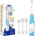 Seago Elektrische Zahnbürste Kinder Baby Zahnbürste ab 0 1 2 3 Jahr, LED, Blau