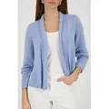 Monari Strickjacke Jacke Stricküberwurf Basic Schalkragen, Regular Fit blau M (38)