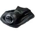 Schaltsack & Schaltknauf für VW Golf 4 IV & für Bora - 12mm - Bj. 1997 - 2006 - 6 Gang Knauf mit Rahmen - Schwarz - Chrom - Schaltmanschette Schalthebel Manschette für Schaltgetriebe Schaltung A254-6