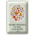 Roomando Metallschild Blechschild Spruch Wer Garten besitzt hat alles 20x30cm 20x30