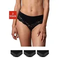 SNOCKS Hipster Panties Damen Unterhose (3-St., 3 Stück) mit Spitze, bequem und elegant schwarz|weiß 3XL