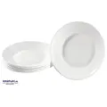 EDUPLAY 110420 Speiseteller für Kinder, Hartglas, Ø 24 cm, weiß (6er Pack)