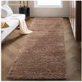 Carpettex Hochflor-Teppich Unicolor - Einfarbig, Läufer, Höhe: 30 mm, Einfarbig Shaggy Teppich Wohnzimmer Langflor versch. farben und größen Läufer | 80 cm x 250 cm x 30 mm