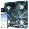 RENPHO Körperfettwaage Digital Personenwaagen Bluetooth Waage mit App Smart Waage für Körperfett, BMI, Muskelmasse, Protein, BMR, Marmor, Elis 1