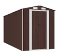 vidaXL Gerätehaus, Geräteschuppen Dunkelbraun 192x440x223 cm Verzinkter Stahl