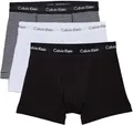 Calvin Klein Herren 3er Pack Boxershorts Trunks Unterwäsche, Mehrfarbig (White/B&W Stripe/Black), L