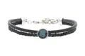 QOSS Armband FLEUR vintage schwarz Stein jeansblau