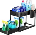 Unter Waschbecken Regal Spülschrank Organizer Schwarz 2 Etagen