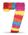Piñata Zahl 7  für Party Deko Jubiläum Zahlen Pinata Bunt & stabil Geburtstag
