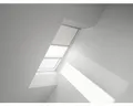 VELUX Vorteils-Set Verdunkelungsrollo uni weiß und Faltstore Plissee weiß manuel
