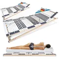 Matratzen Perfekt 2er Set Lattenrost 100x200 cm Fertig montiert 7-Zonen Rahmen mit Kopf- & Fußverstellung, 44 Leisten, Härteregulierung, orthopädisch, stabil bis 200 kg, Trio-Kautschuklagerung