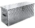 Trucky Truckbox aus Aluminium, Modell D055, 73x23,5x32 cm, Abschließbar, Robustes Riffelblech, Deichselbox Für Werkstatt, Auto, Hobby Alu Kiste Anhängerbox