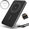 Magsafe Powerbank iPhone 16 15 14 13 12 11 Pro Max Magnetische wireless induktives magnet battery pack kabellos Samsung Slim - Akku: 5000mAh Grey