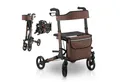 Juskys Rollator Vital, klappbar, mit Sitz, Einkaufstasche und Gehstockhalterung