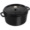 STAUB Runde Cocotte aus Gusseisen 34 cm Schwarz - Schwarz