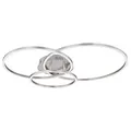 Deckenleuchte Ringlampe Deckenlampe Designleuchte Wohnzimmer, 3 flammig Metall weiß opal nickel, 1x LED 40 Watt 1770 Lumen warmweiß, HxLxB 10x68x55cm