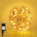 Lichterkette Kupferdraht 10M 100LED Warmweiß Lichterkette Innen mit Stecker u...