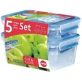 EMSA Clip & Close Frischhaltedosen 5-teiliges Set 512753 , Set besteht aus: 1x250ml, 1x550ml, 1x1l, 1x1,2l, 1x2,3l- Dosen