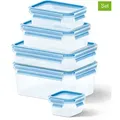 Emsa 5er-Set: Frischhaltedosen "Clip & Close" in Hellblau