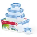 Emsa Frischhaltedosenset Clip & Close, Transparent, Kunststoff, 4-teilig, 0,2 L, 17.3x15.5x22.4 cm, mikrowellenfest, Küchenzubehör, Vorratsbehälter, Frischhaltedosen